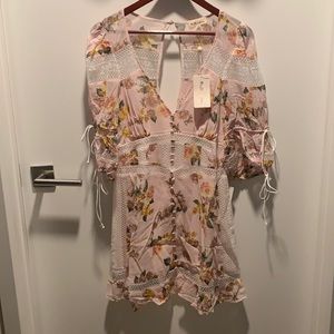For love and lemons pink floral dress